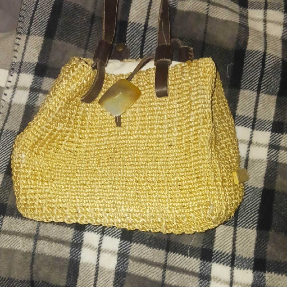 Nine West Tan Woven Tote Bag